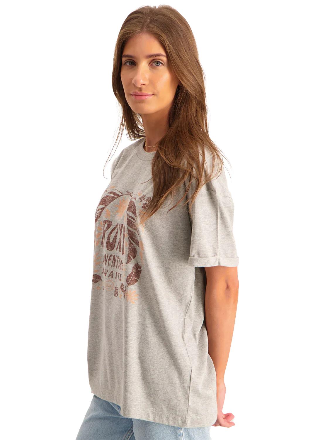 Roxy Womens Matilda Short Sleeve Tee Heather Grey