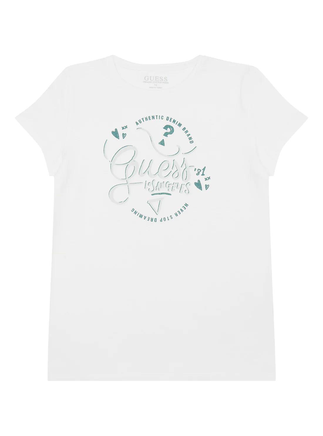 Guess Girls Short Sleeve Tee Light White