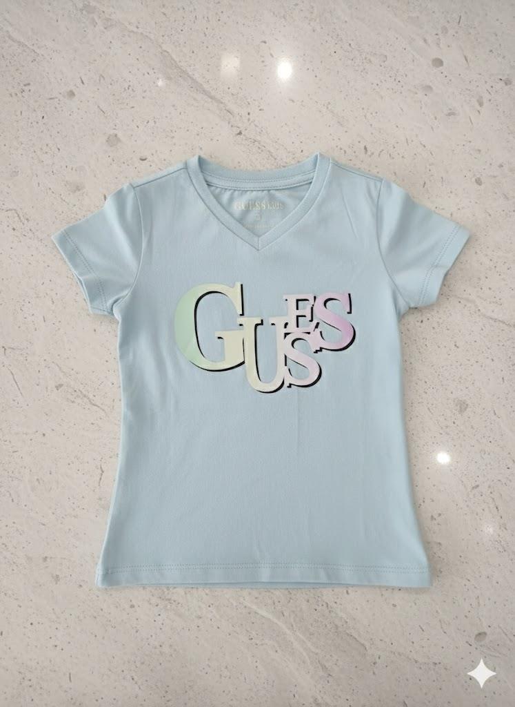 Guess Girls Rainbow Short Sleeve Tee Blue