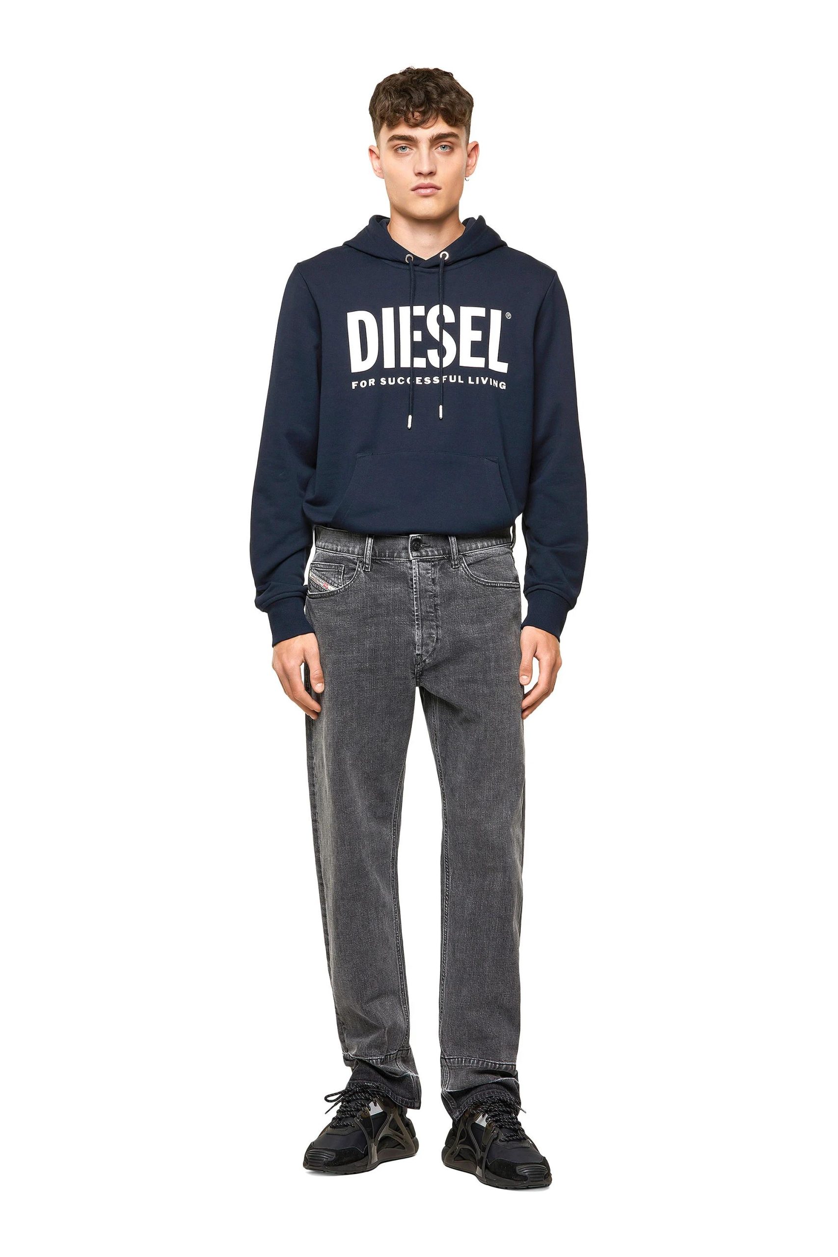 Diesel Mens D Macs Straight Leg Jean Charcoal