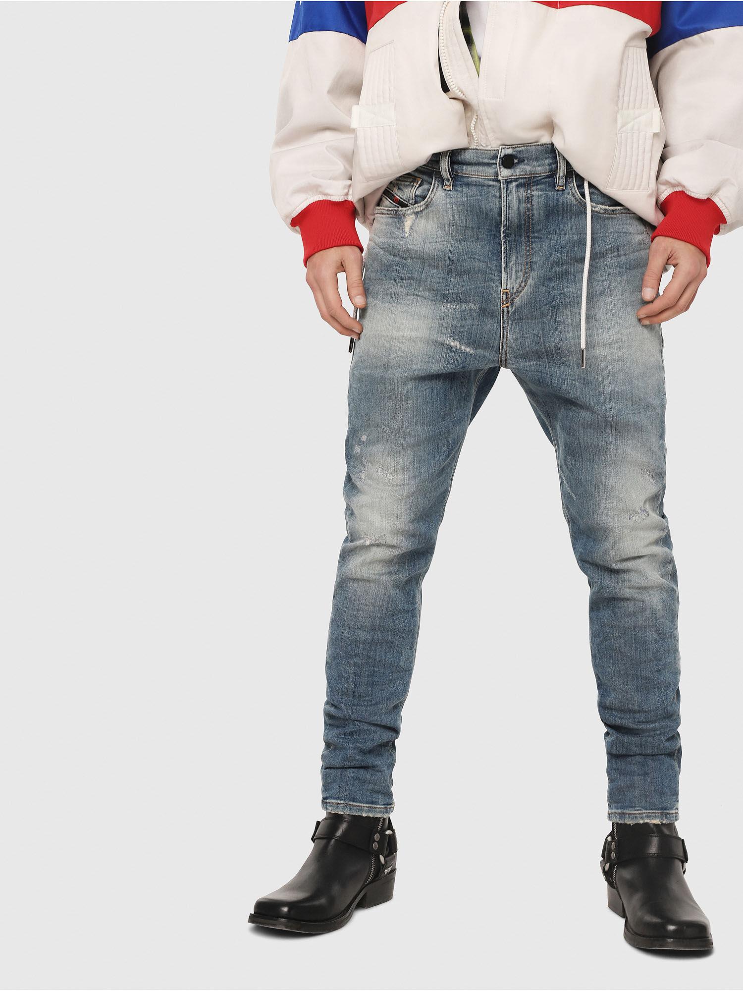 Diesel Mens D Vider Slim Leg Jeans Lt Blue