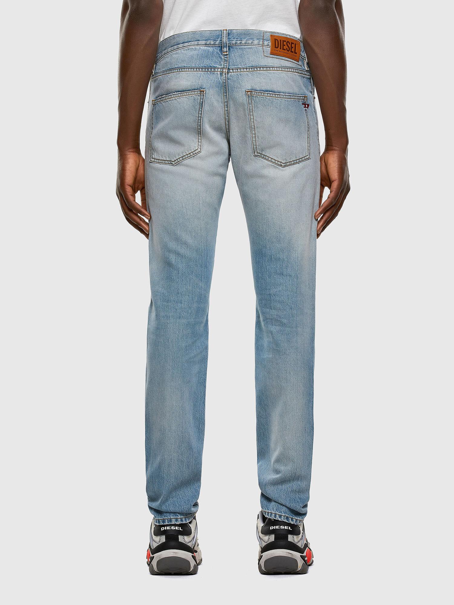 Diesel Mens D Kras Slim Leg Jeans Lt Blue Wash