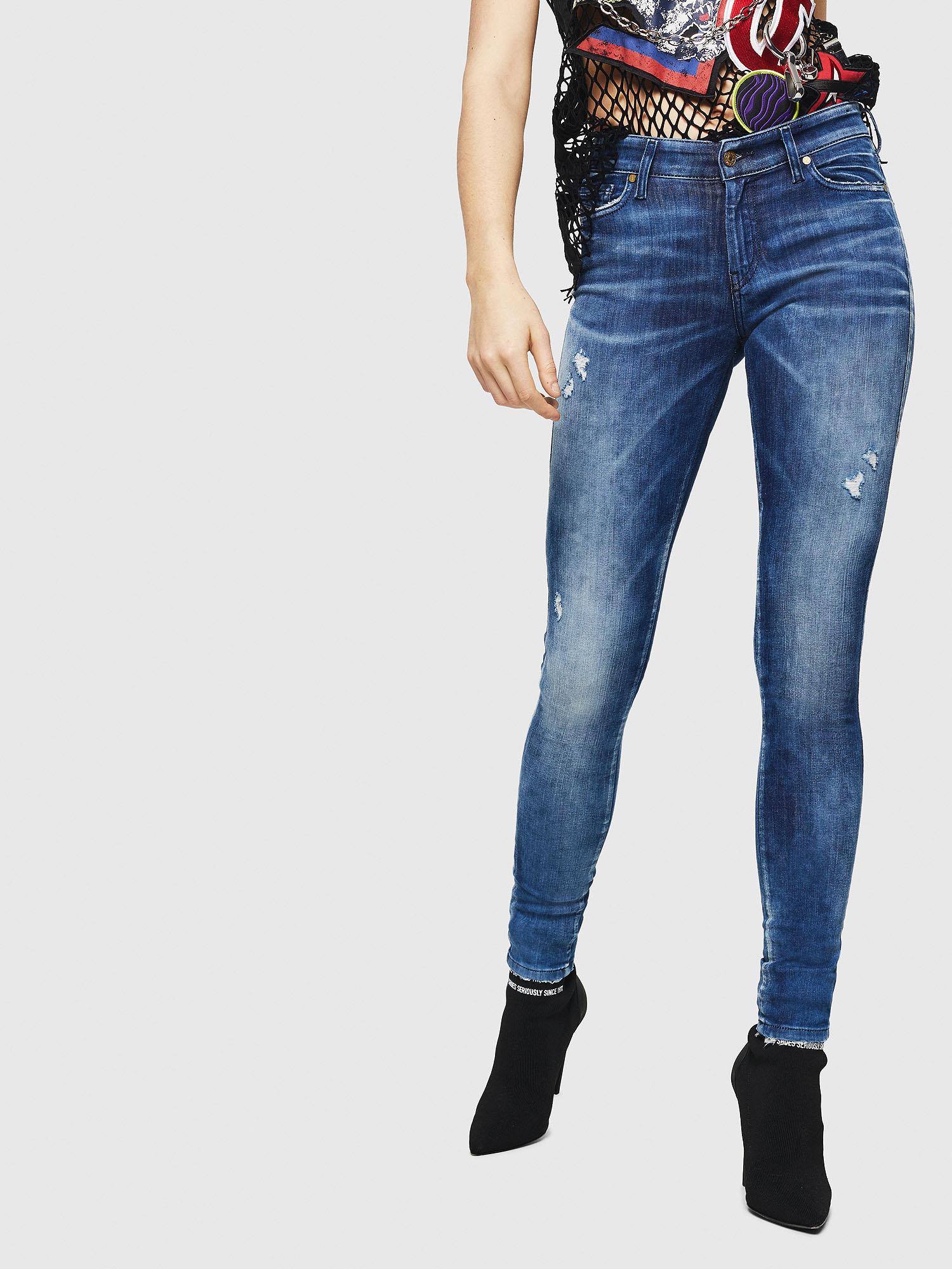 Diesel Womens Slim Skinny Rehular Waist Jeans Dk Vintage
