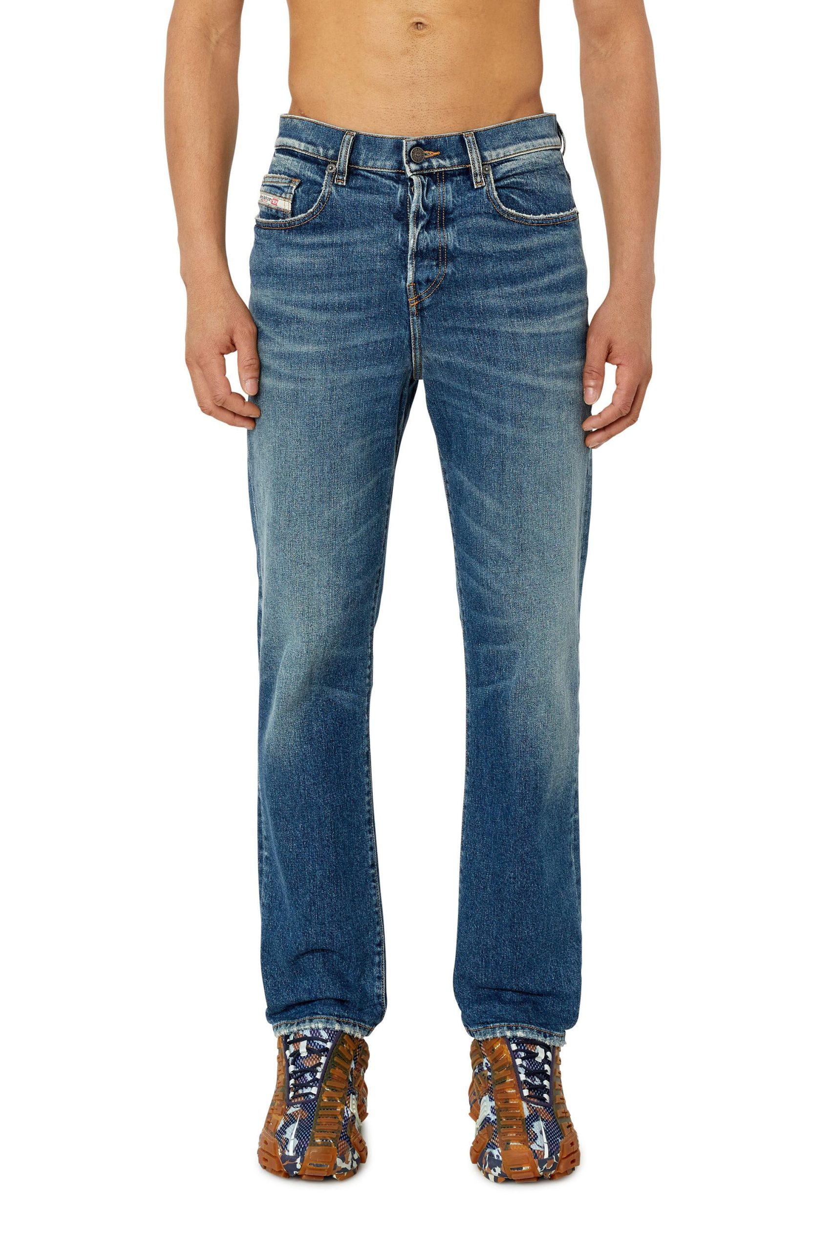 Diesel Mens 2020 D Viker Reg Fit Mid Waist Straight Leg Pantalon Jeans Indigo