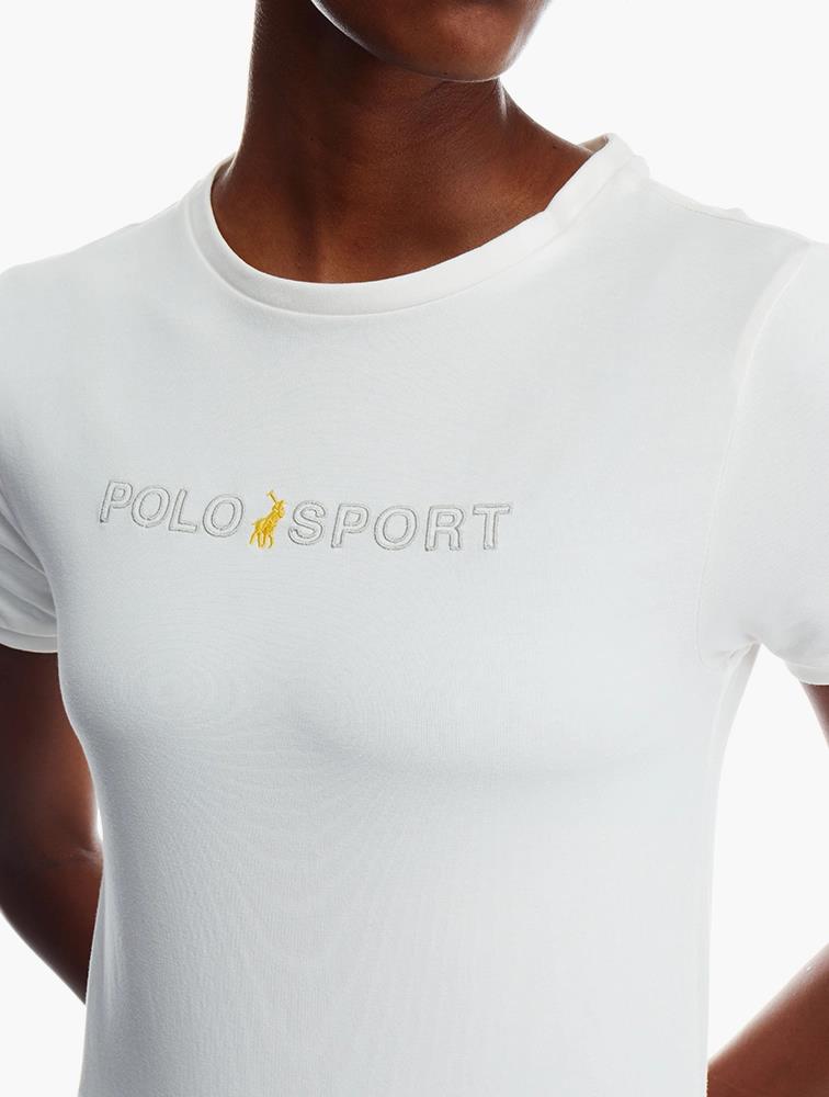 Polo Womens Pam Embroid Short Sleeve Tee Ecru
