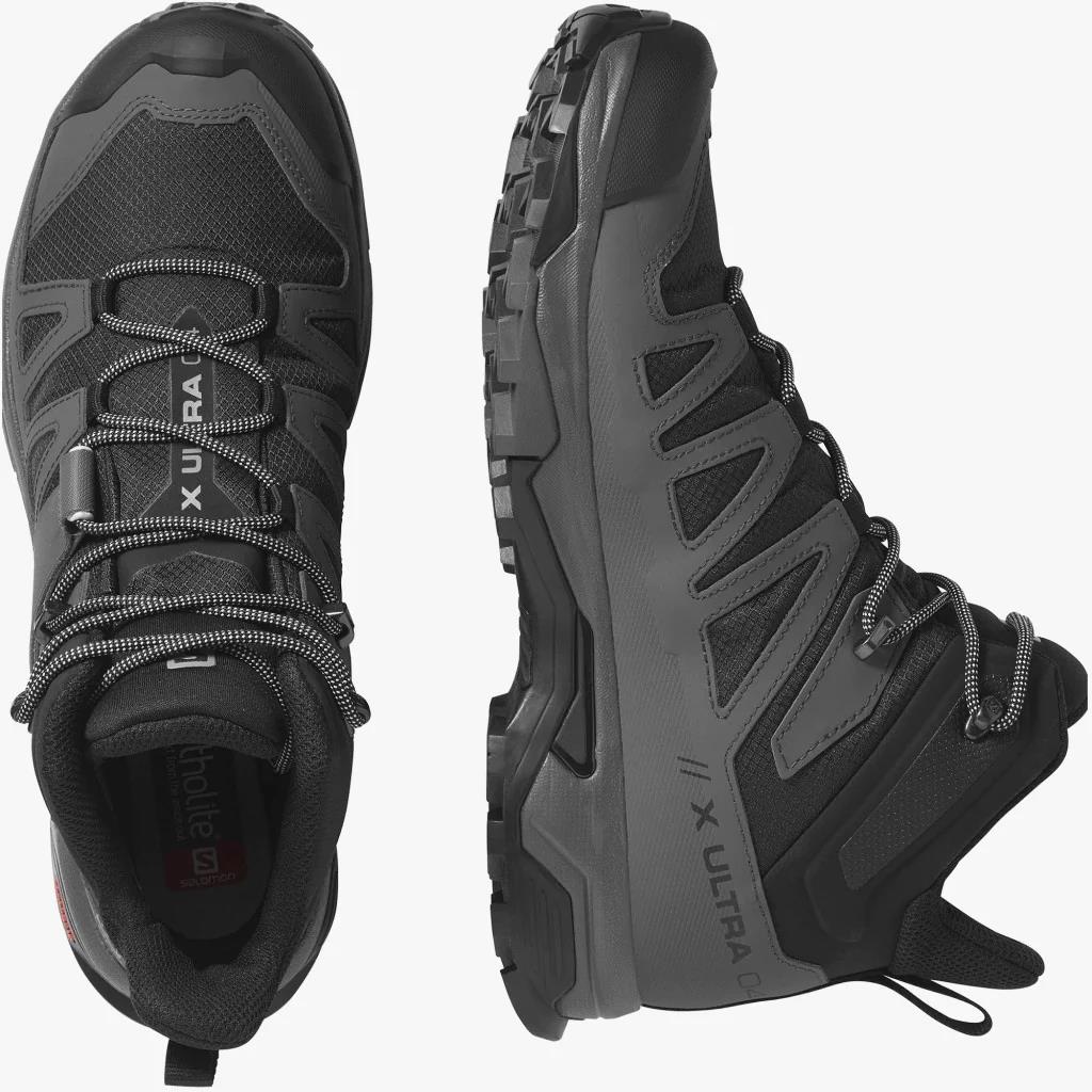 Salomon Mens X Ultra 4 Mid Gtx Sneaker Black/ Magnet/ Pearl Blue