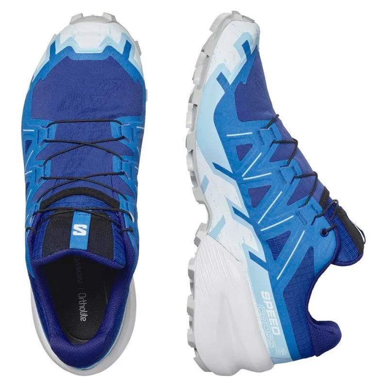 Salomon Mens Speedcross 6 Trail Sneaker Lapis Blue Ibiza Blue White