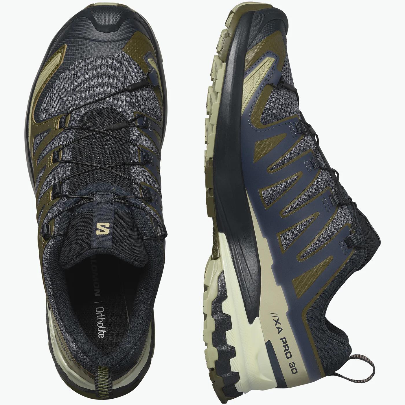Salomon Mens Xa Pro 3D V9 Trail Sneaker India Ink Olive Night Aloe Wash