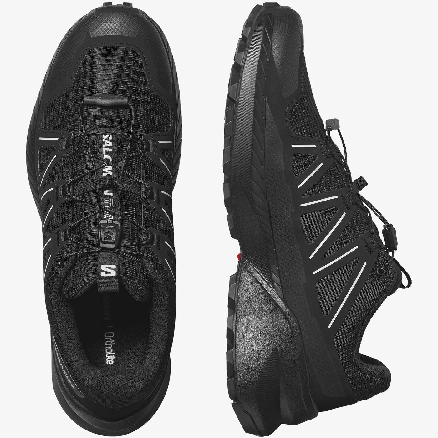 Salomon Mens Speedcross Peak Trail Sneaker Black Black Glacgr