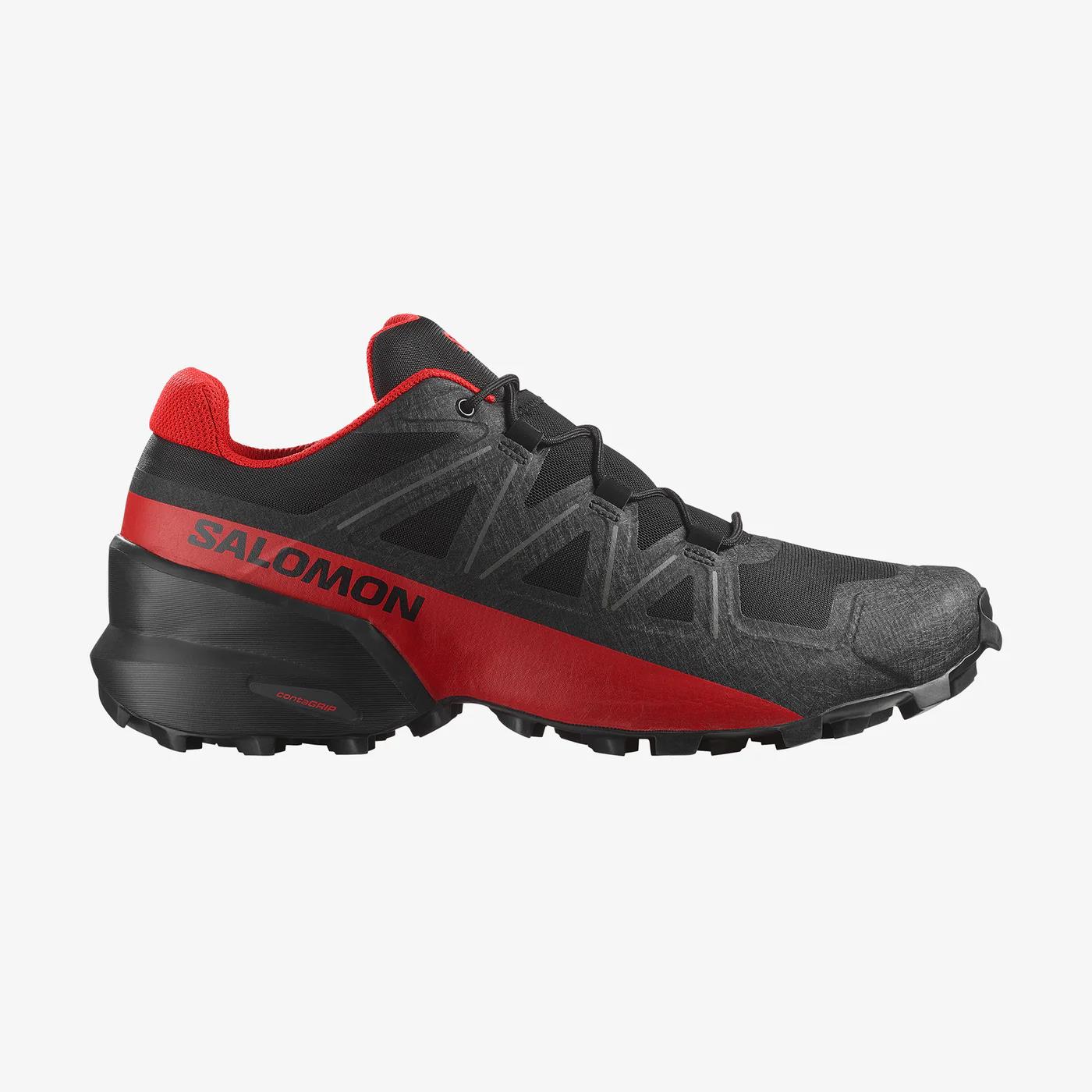 Salomon Mens Cross Evr Sneaker Black Flame Scarlet Black