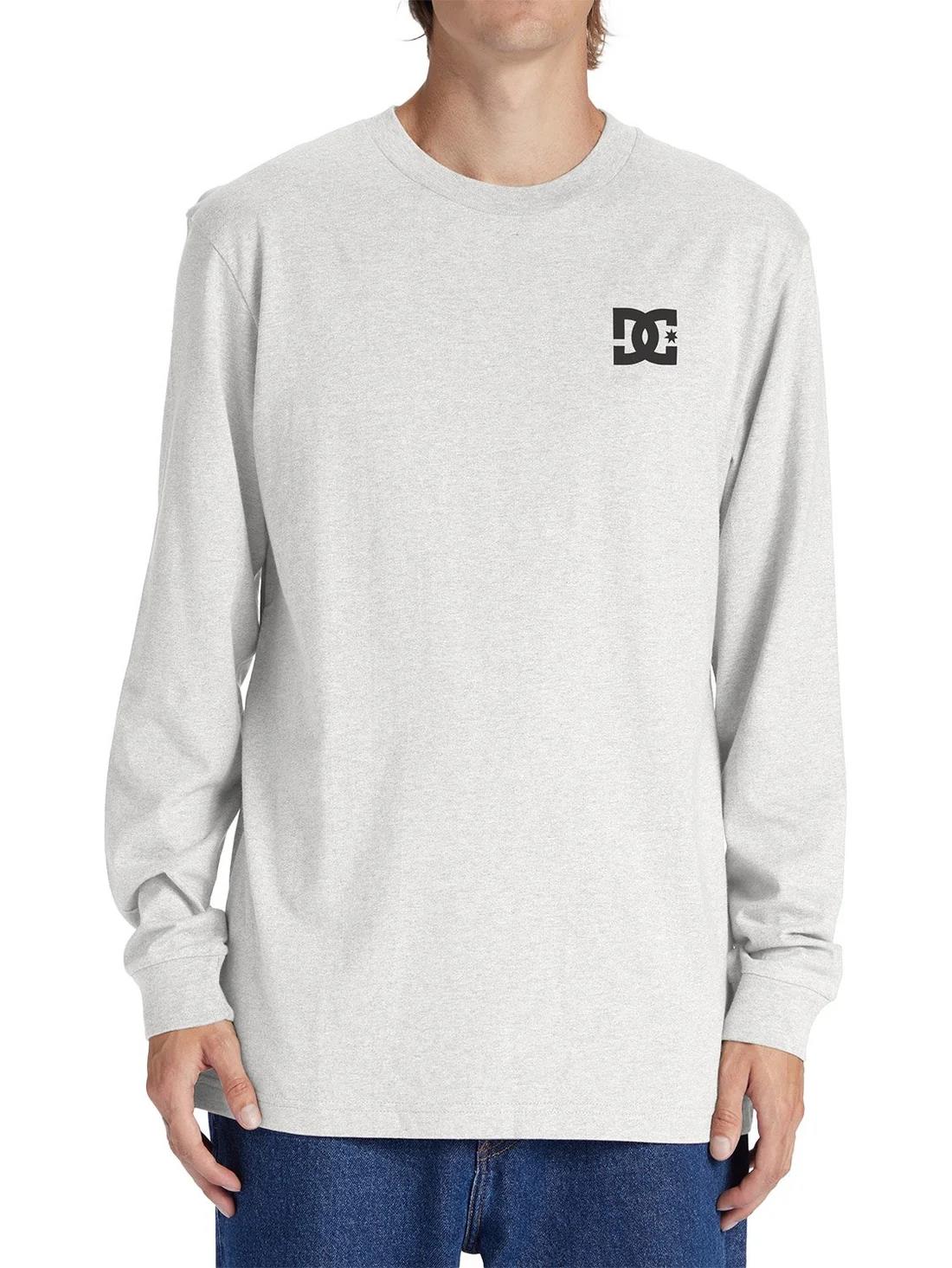 Dc Mens Star Long Sleeve Tee Snow Heather