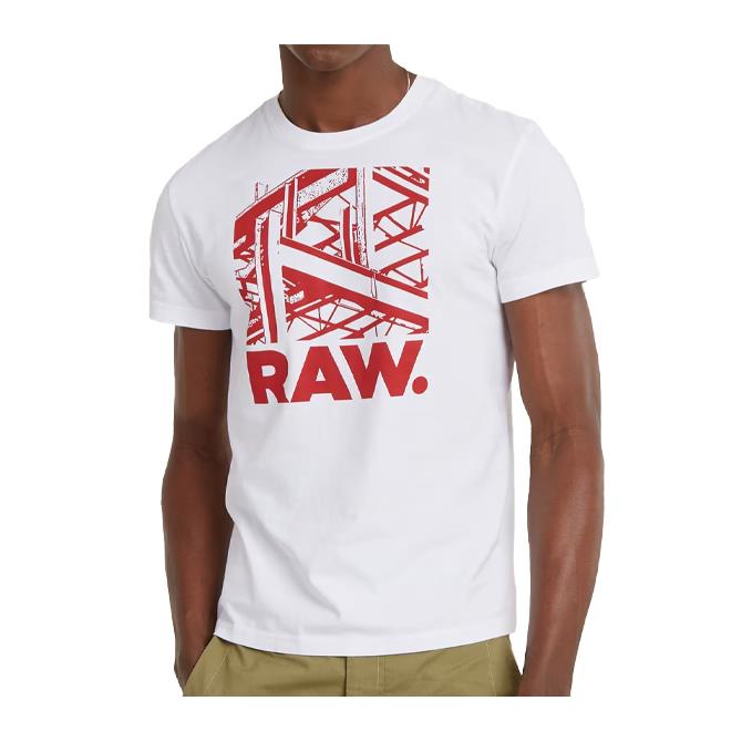 G Star Mens Raw Construction Short Sleeve Tee White