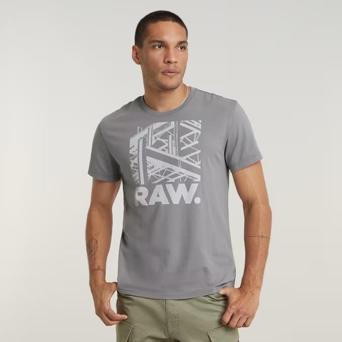 G Star Mens Raw Construction Short Sleeve Tee Correct Winter Grey