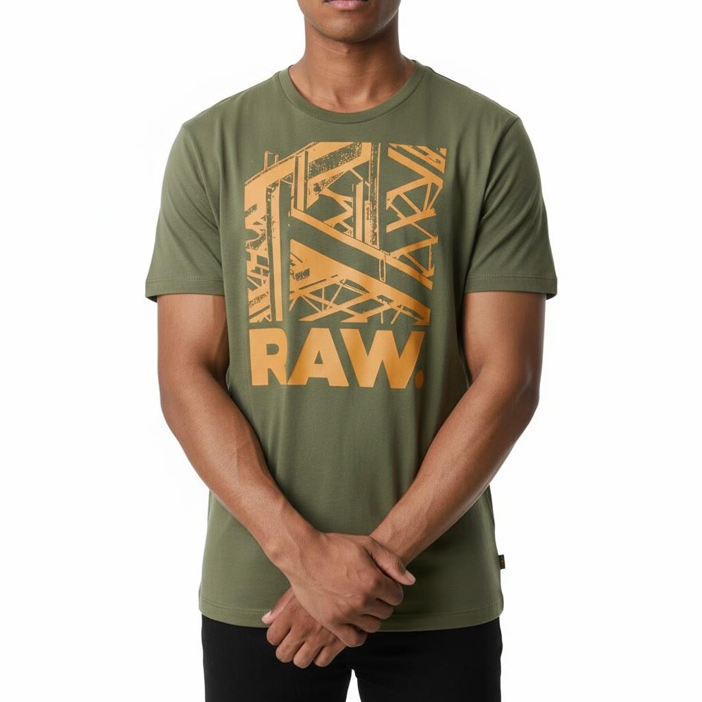 G Star Mens Raw Construction Short Sleeve Tee Sage