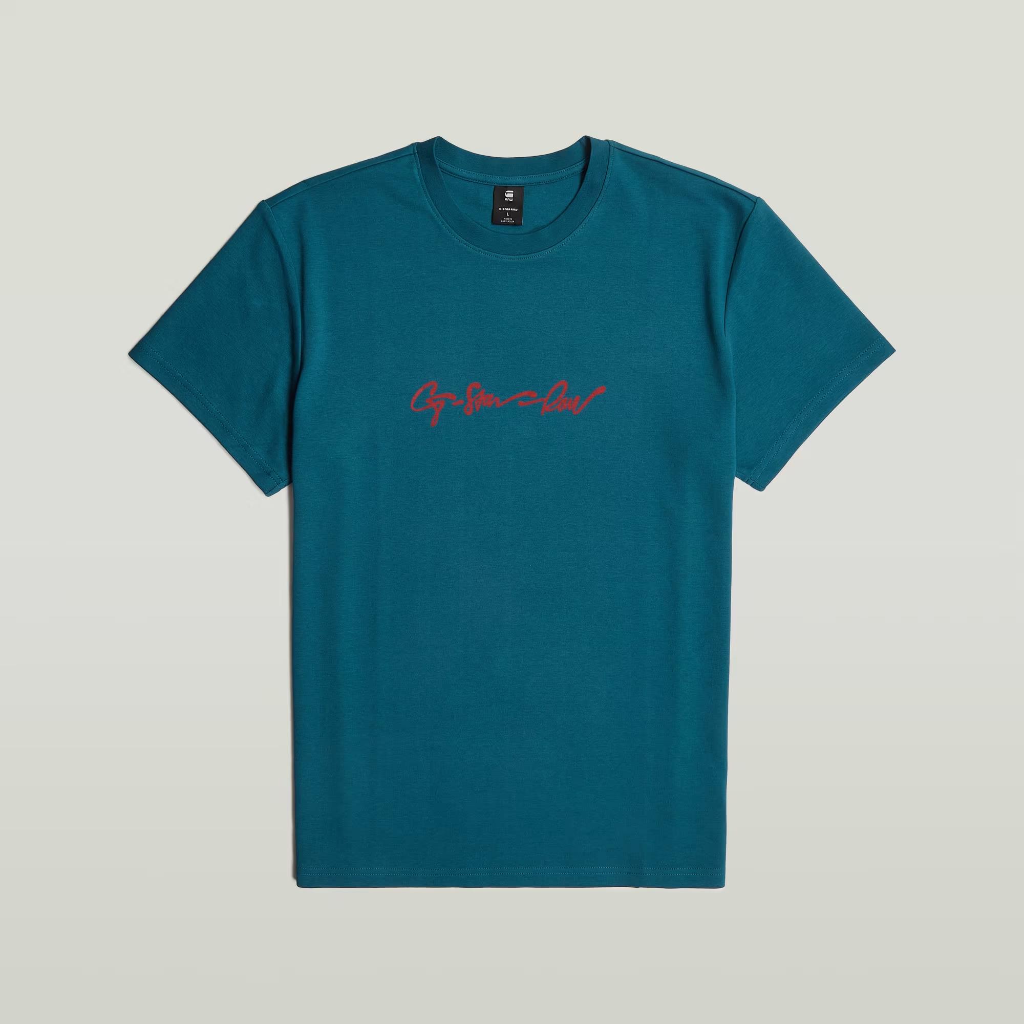 G-Star Mens G Script Venura Interlock Short Sleeve Tee Nitro
