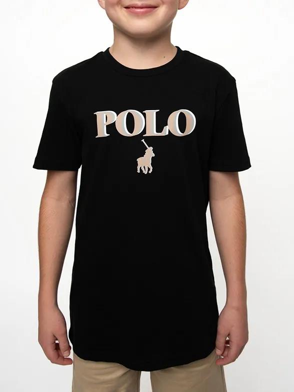 Polo Boys Ted Printed Short Sleeve Tee Black