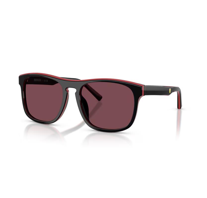 Ferrari Scuderia Shiny Black/Red/Black Sunglass Red Ferrari Exclusive Lens