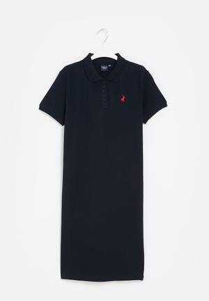 Polo Girls Classic Short Sleeve Golfer Dress Navy