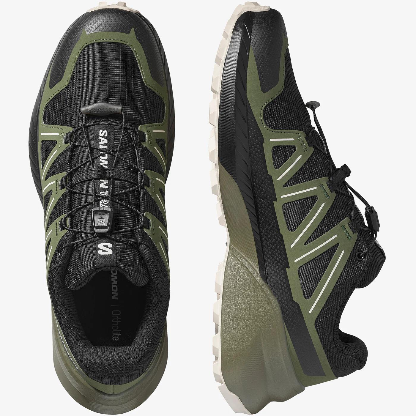 Salomon Mens Speedcross Peak Trail Sneaker Black Black Forest Rainy Day