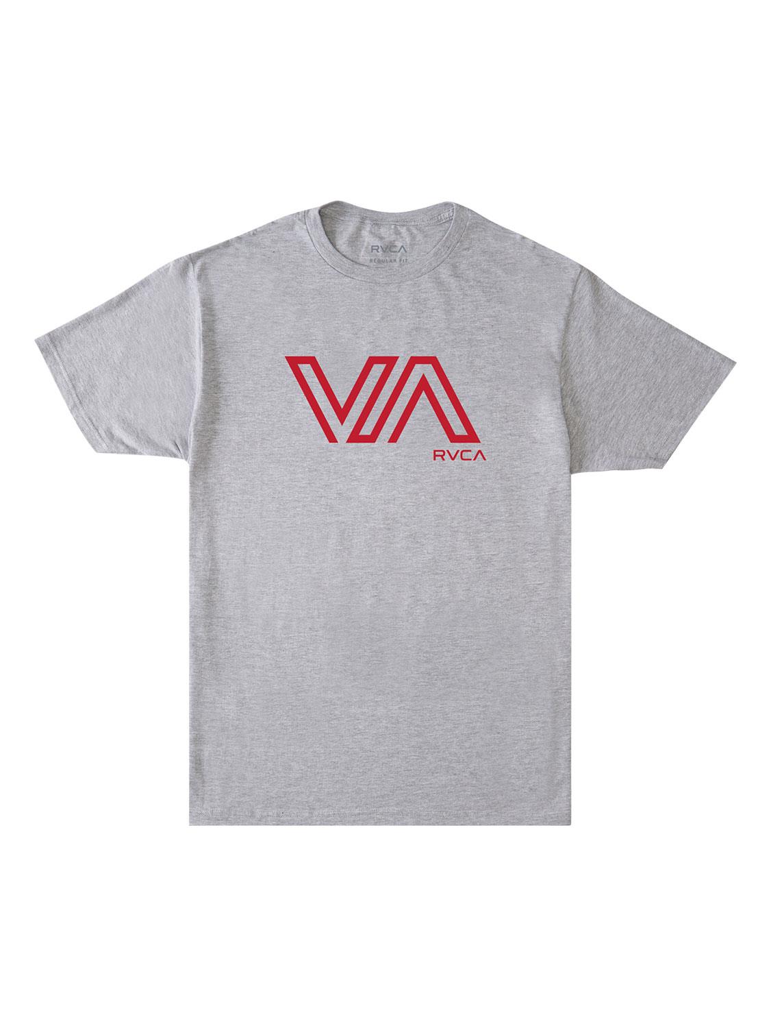 Rvca Boys Stencil Va Short Sleeve Tee Athletic Heather