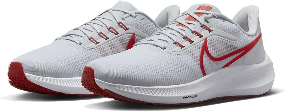 Nike Mens Air Zoom Pegasus 39 Sneaker Platinum Tint White Red
