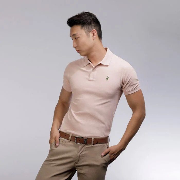Polo Mens Carter Pique Custom Fit Short Sleeve Golfer Light
