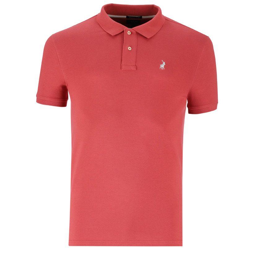 Polo Mens Pique Short Sleeve Golfer  Dark Pink