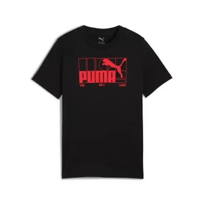Puma Boys Graphic No 1 Logo Short Sleeve Tee Black