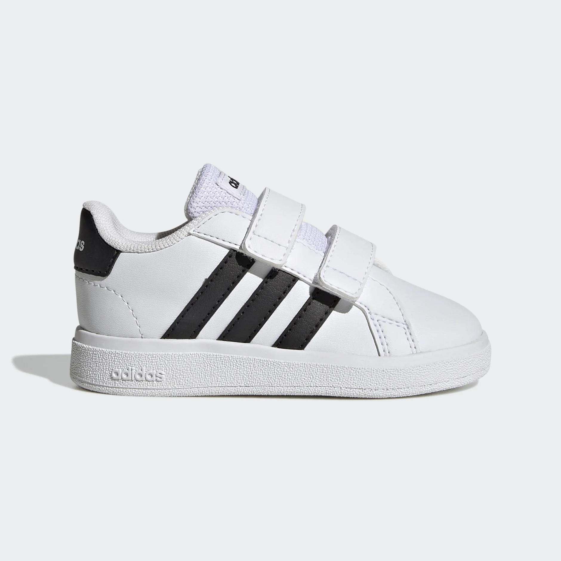 Adidas Kids Grand Court Lifestyle Hook And Loop Shoes White
