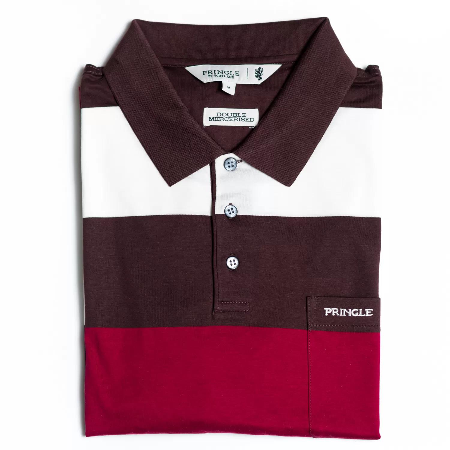 Pringle Mens Mercerised Cotton Regular Fit Short Sleeve Golfer Black Coffe