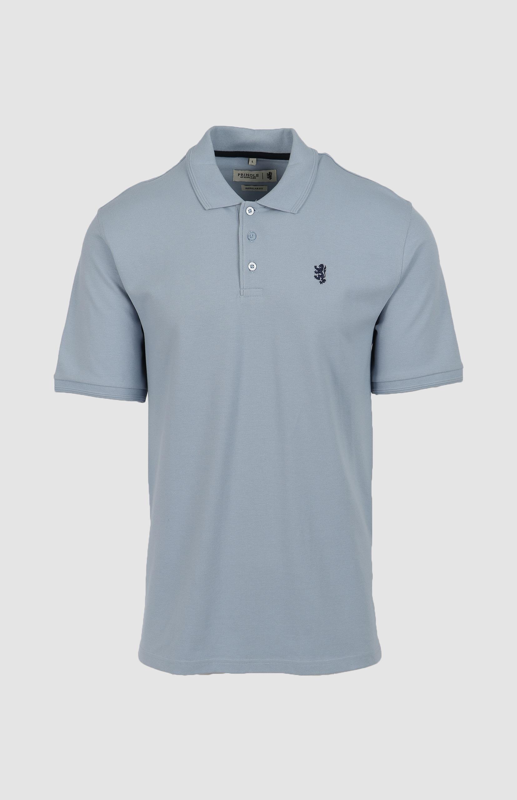 Pringle Mens Austyn Core Pima Pique Short Sleeve Golfer Blue