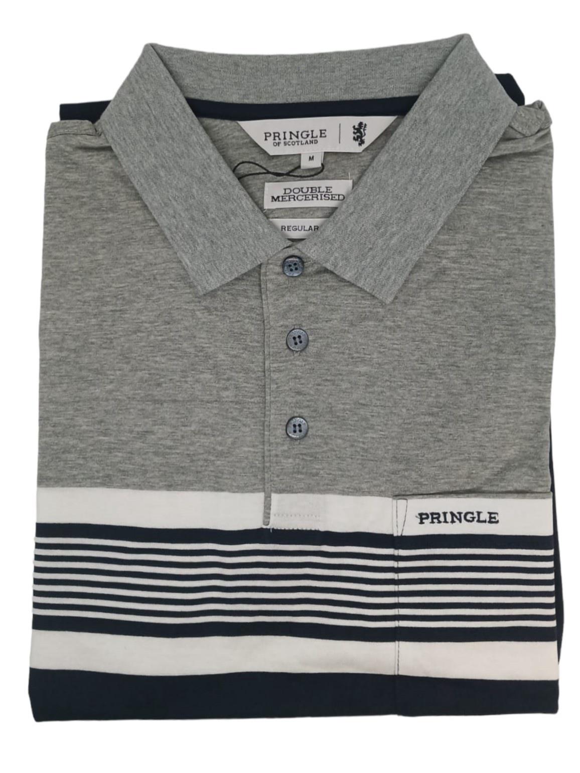 Pringle Mens Ostin Mercerised Short Sleeve Golfer Navy