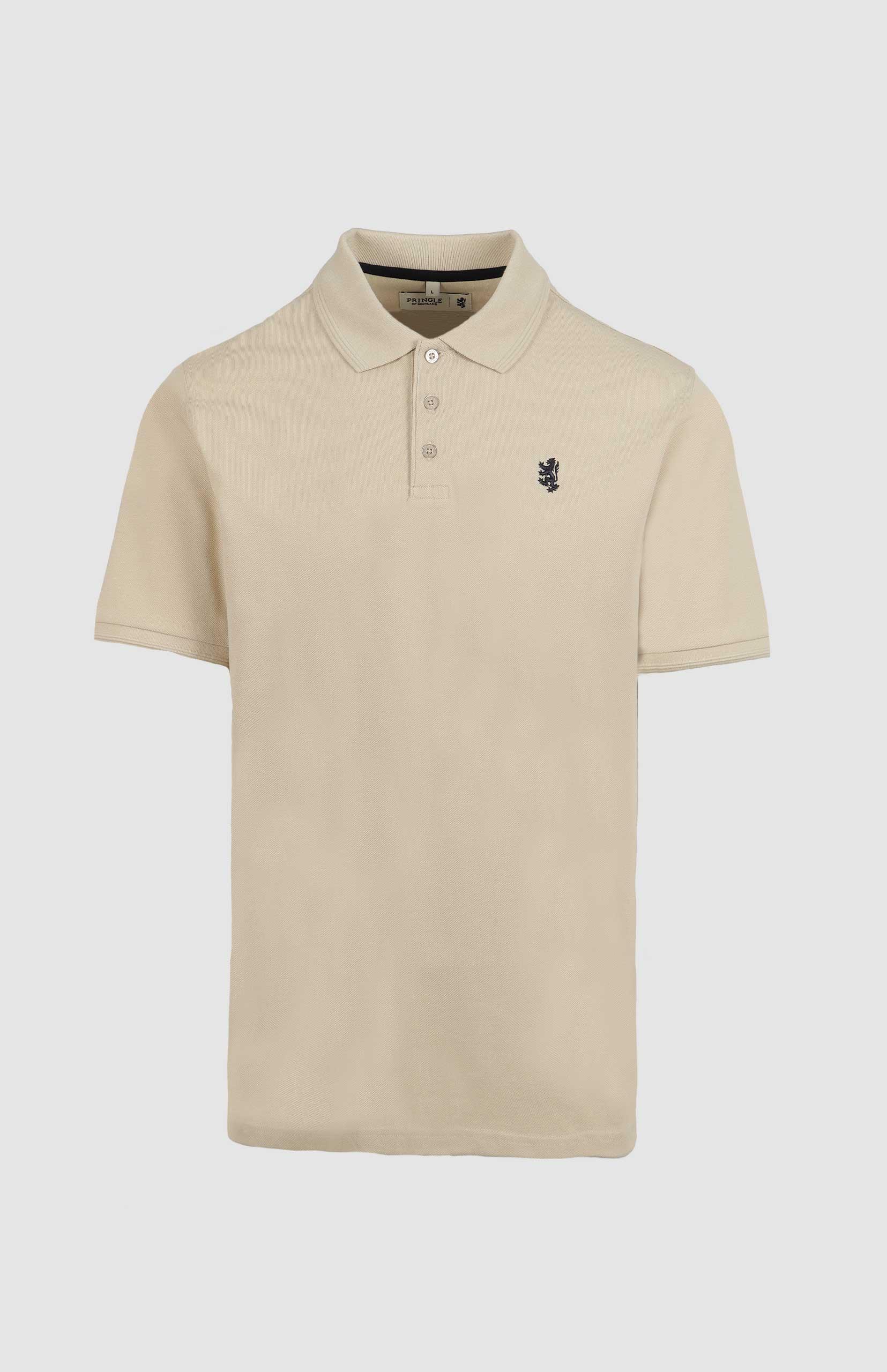 Pringle Mens Austyn Core Pique Short Sleeve Golfer Biscuit