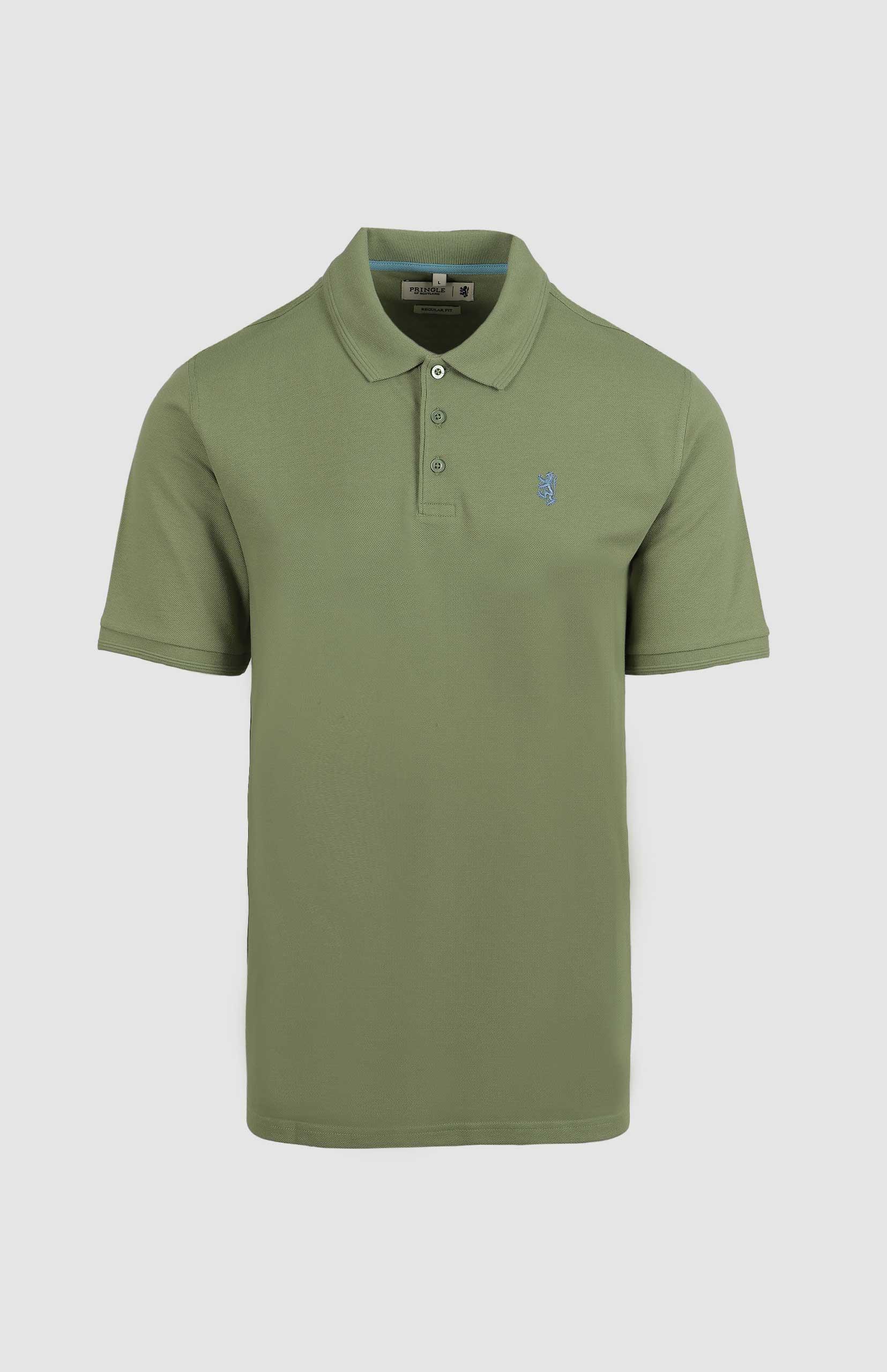 Pringle Mens Austyn Core Pique Short Sleeve Golfer Green