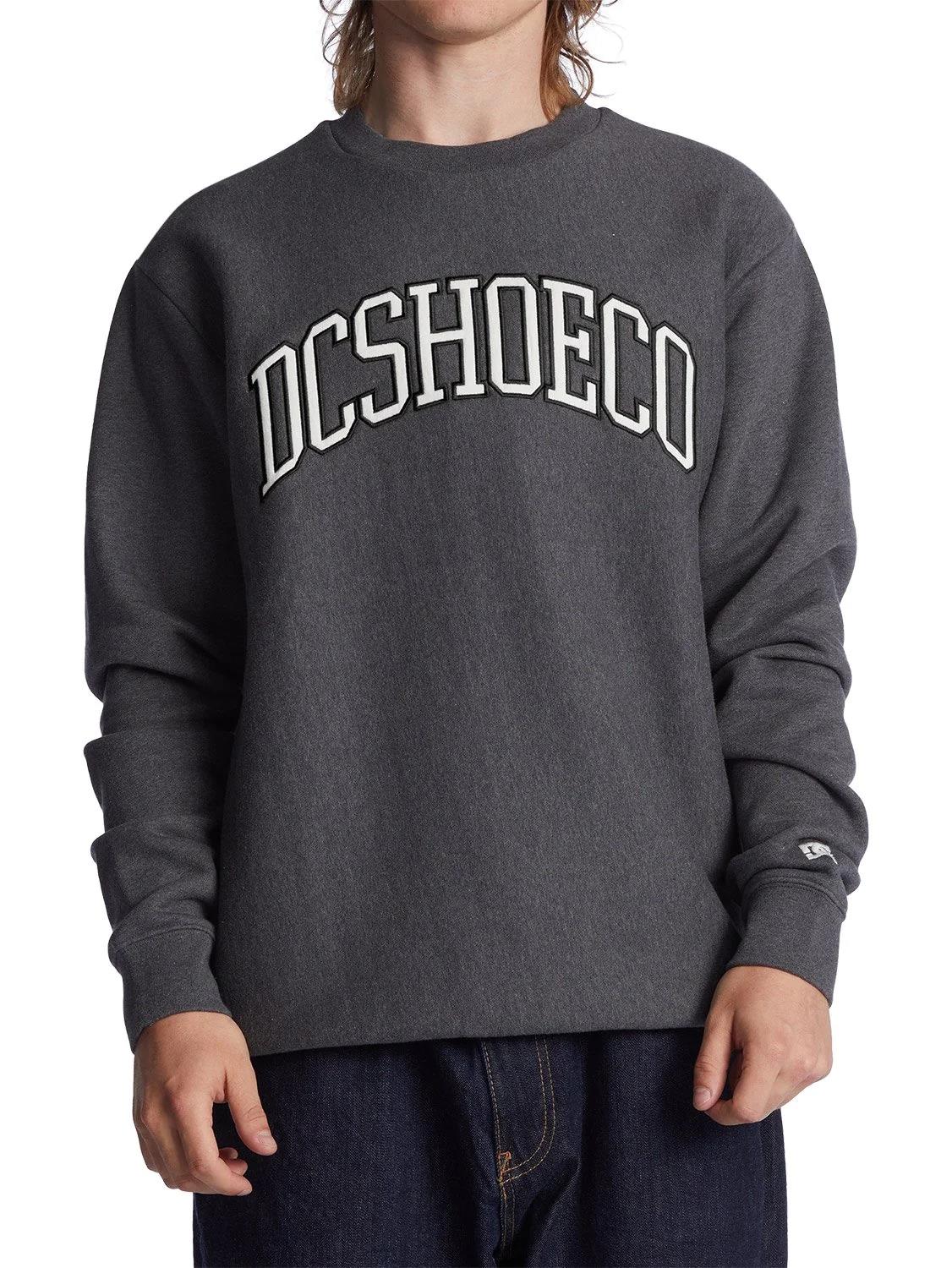 Dc Mens Misfit Premium Crew Sweater Charcoal Heather
