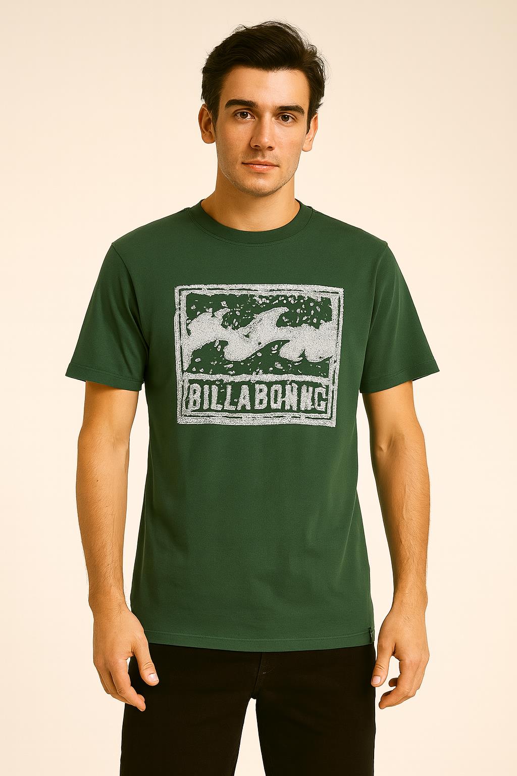 Billabong Mens Crayon Wave Short Sleeve Tee Teal Green