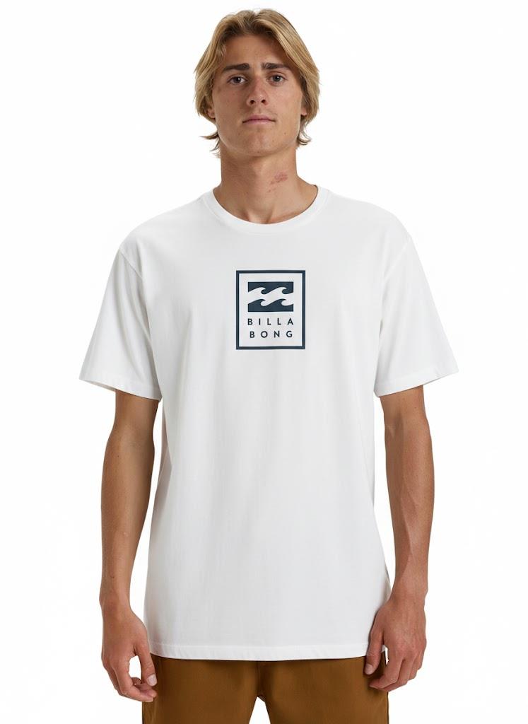 Billabong Mens Unity Stacked Short Sleeve Tee White