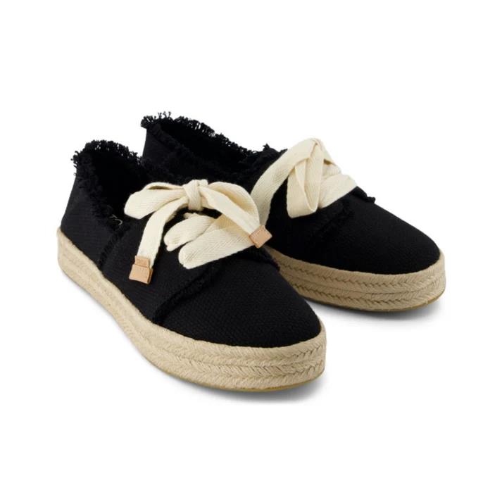 Toms Womens Carolina Lace Up Sneaker Black