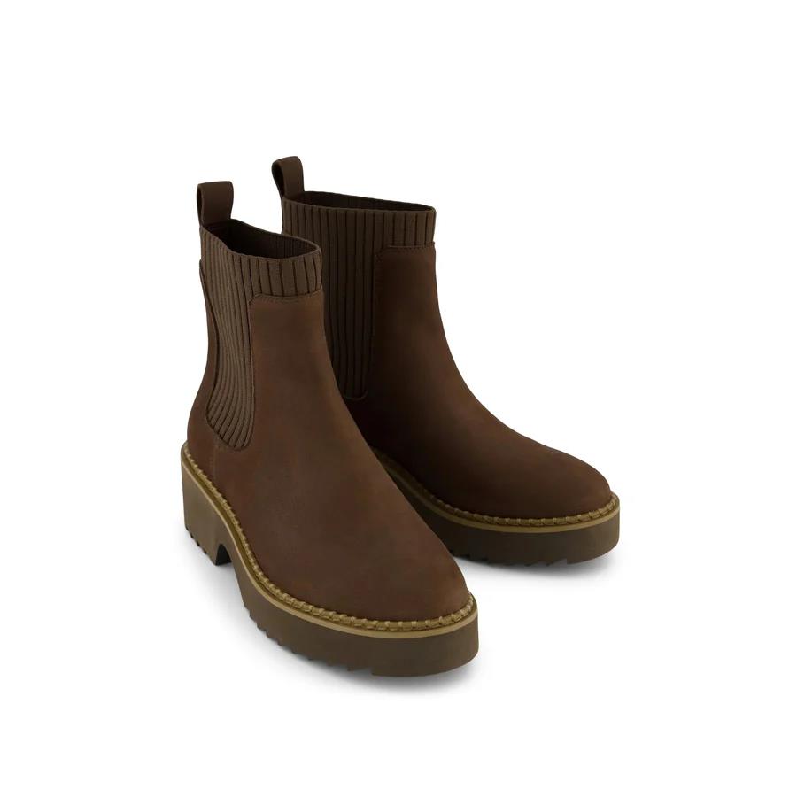 Toms Womens Millie Nub Leatherboot Oak Brown
