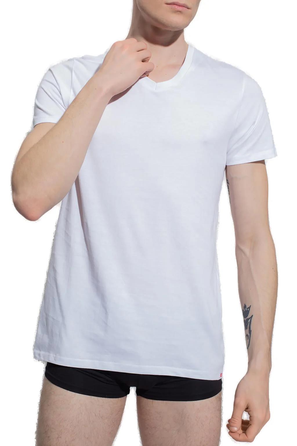 Diesel Mens Umtee V Neck Short Sleeve Tee White