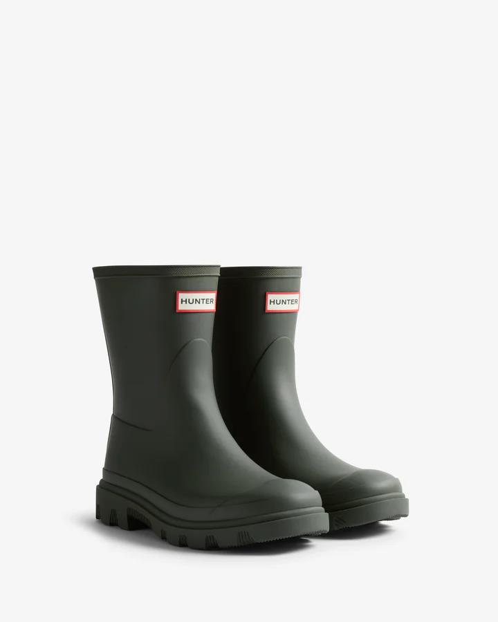 Hunter Womens Downpour Boot Short Dark Olive