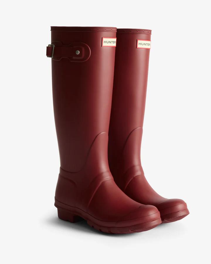 Hunter Womens Original Tri Col Tall Boot Merlot