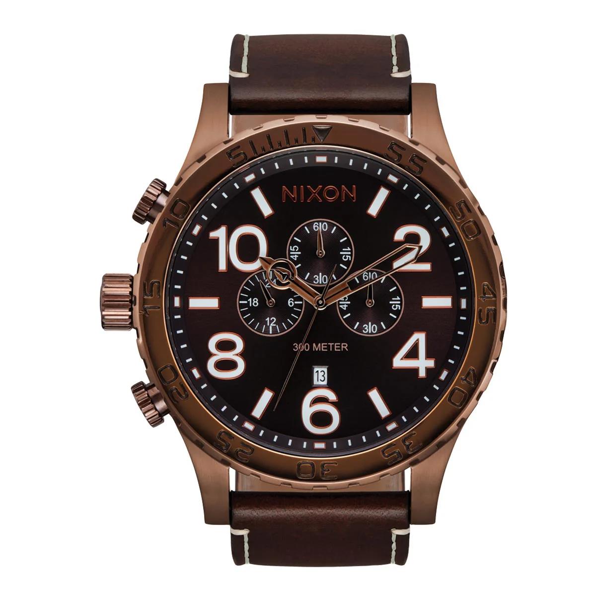 Nixon 51-30 Chrono Leather Chocolate / Dark