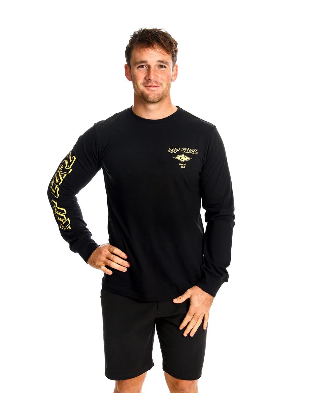 Ripcurl Mens Fade Out Long Sleeve Tee Black
