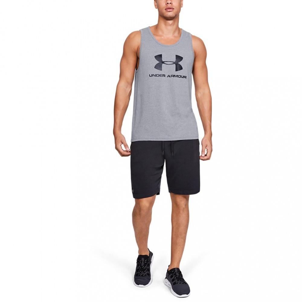 Under Armour Mens Sportstyle Tank Steel Light Steel Heather Black