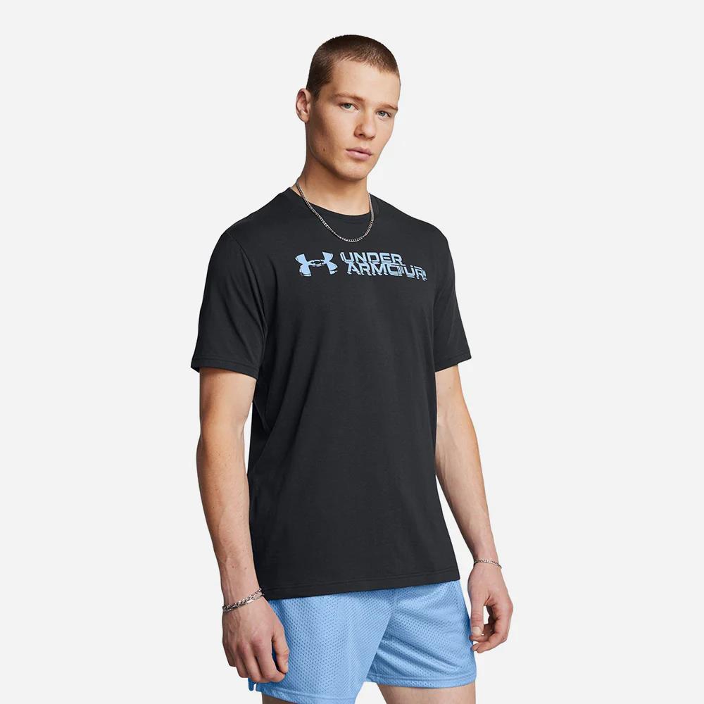 Under Armour Mens Sliced Wordmark Short Sleeve Tee Black