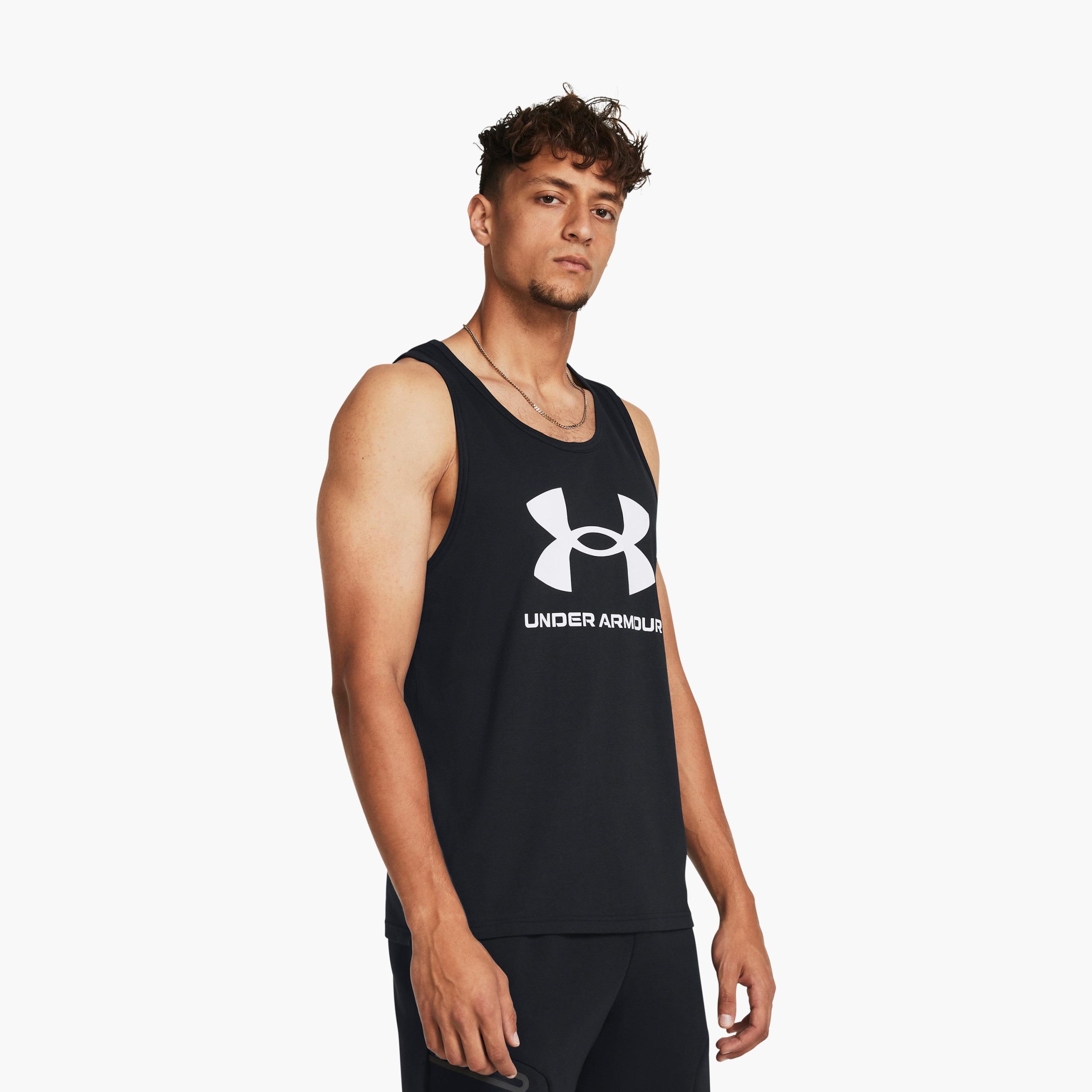Under Armour Mens Sportstyle Logo Tank Vest 001 Black