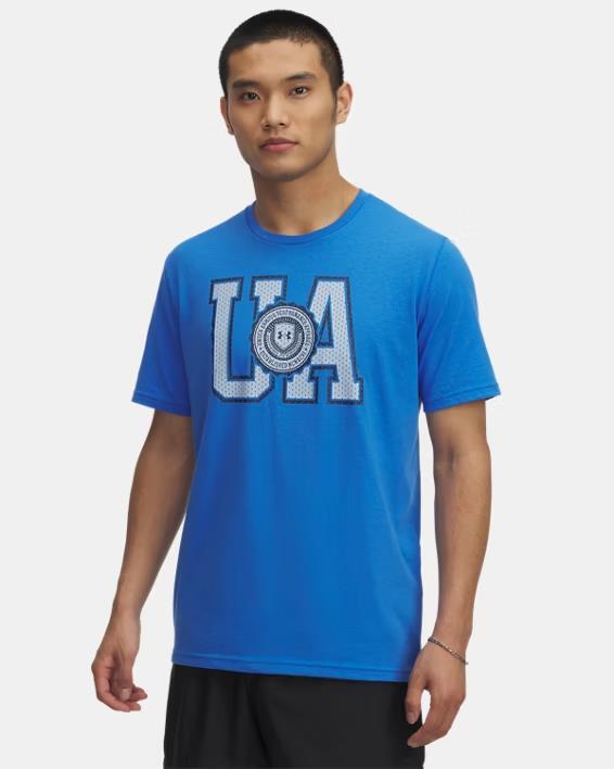 Under Armour Mens College Crest Short Sleeve Tee Blue 402