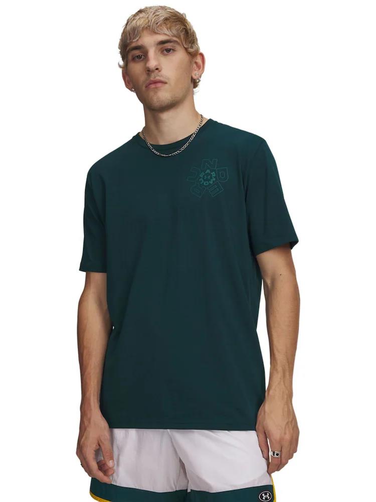 Under Armour Mens Radial Wordmark Tee 919 Green