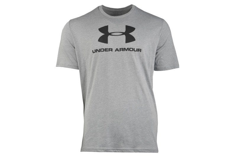Under Armour Mens Sportstyle Logo Short Sleeve Tee Steel Light Heather/Black